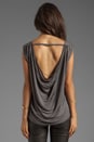 view 4 of 6 Tee with Cowl Back and Chains in Coal