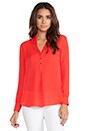 view 1 of 5 Silk Henley Blouse in Paprika