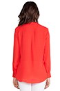 view 3 of 5 Silk Henley Blouse in Paprika