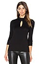 view 1 of 4 Long Sleeve Keyhole Turtleneck Top in Black