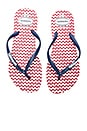 view 1 of 5 Slim Retro Sandal in White & Navy Blue