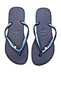 view 1 of 5 Slim Crystal Glamour SW Sandal in Navy Blue