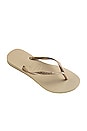 view 3 of 4 Slim Flip Flop in Sand Grey & Light Golden