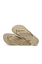 view 4 of 4 Slim Flip Flop in Sand Grey & Light Golden