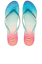 view 1 of 5 Slim Gradient Sunset Flip Flop in White