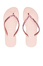 view 1 of 5 Slim Glitter Flip Flop in Ballet Rose & Golden Brush