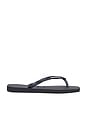 view 2 of 5 Slim Square Logo Sandal in Metallic Black & Silver