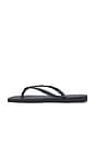 view 5 of 5 Slim Square Logo Sandal in Metallic Black & Silver