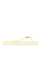 view 2 of 5 Slim Square Logo Metallic Sandal in Buttercream