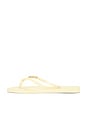 view 5 of 5 Slim Square Logo Metallic Sandal in Buttercream