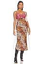 view 1 of 4 VESTIDO TIPO LENCERÍA LARGO MEDIO in Natural Cheetah & Camel Black