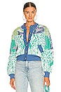 view 1 of 4 Alegra Jacquard Bomber Jacket in Blue