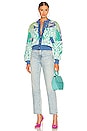 view 4 of 4 Alegra Jacquard Bomber Jacket in Blue