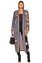 view 2 of 4 Enchanted Leopard Jacquard Duster in Navy & Black