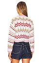view 3 of 4 Bouclé Tie Front Cardigan in Zig-zag White