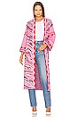 view 1 of 4 Cotton Jacquard Wide Sleeve Duster in Tiger Splash