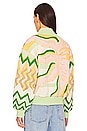 view 4 of 6 Cotton Jacquard Bomber Jacket in Under The Sun Pink & Green