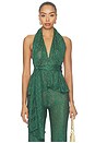 view 1 of 5 TOP HALTER KNIT SCARF in Green