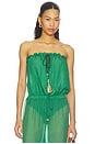view 1 of 5 TOP SIN TIRANTES BANDEAU SILK in Green