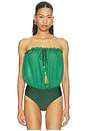 view 2 of 5 TOP SIN TIRANTES BANDEAU SILK in Green