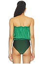view 4 of 5 TOP SIN TIRANTES BANDEAU SILK in Green