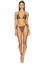 view 1 of 5 Knit Triangle Bikini Set in Brown