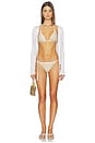 view 4 of 5 Pom Pom Bikini Set in White & Gold