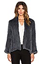 view 1 of 3 Emily Dyed Rabbit Fur Jacket in Thunder