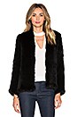 view 1 of 3 Emily Rabbit Fur Jacket in Black