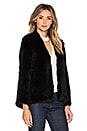 view 2 of 3 Emily Rabbit Fur Jacket in Black