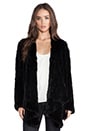 view 1 of 4 Ashleigh Rabbit Fur Coat in Black