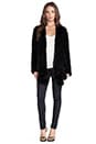 view 4 of 4 Ashleigh Rabbit Fur Coat in Black
