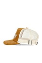 view 4 of 3 Leather Studded Script Meshback in Toasted Peanut & Bone