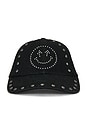 view 1 of 3 Studded Smiley Meshback Hat in Black