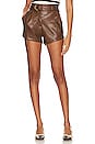 view 1 of 4 Anina Faux Leather Short in Espresso