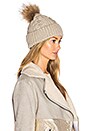 view 2 of 4 BONNET AVEC POMPON EN FOURRURE DE RATON LAVEUR ORIGINE ASIE TYLER in Putty