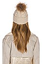 view 3 of 4 BONNET AVEC POMPON EN FOURRURE DE RATON LAVEUR ORIGINE ASIE TYLER in Putty