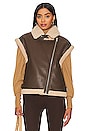 view 2 of 5 BLOUSON SANS MANCHES IMITATION CUIR XANDER in Coco