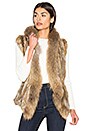view 1 of 5 Lara Rabbit & Asiatic Raccoon Fur Vest in Natural