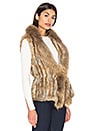 view 3 of 5 Lara Rabbit & Asiatic Raccoon Fur Vest in Natural