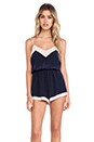 view 1 of 5 Romper in Navy & White in Navy & Cream