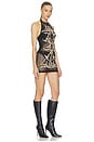 view 2 of 5 Feather Lace Mini Dress in Black/Nude