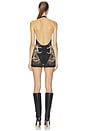 view 3 of 5 Feather Lace Mini Dress in Black/Nude