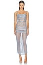 view 1 of 5 VESTIDO GRADIATED EMBELLISHED DRESS in Fog Gray