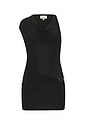 view 6 of 7 Asymmetric Cowl Mini Dress in Black