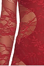 view 5 of 6 Lace Veiled Mini in Red
