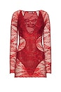 view 6 of 6 Lace Veiled Mini in Red