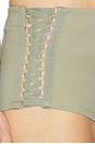 view 6 of 8 Open Lace Up Micro Shorts in Surplus Khaki in Olive