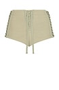 view 7 of 8 Open Lace Up Micro Shorts in Surplus Khaki in Olive