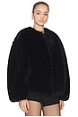 view 2 of 6 Long Hair Faux Fur Bomber in Black